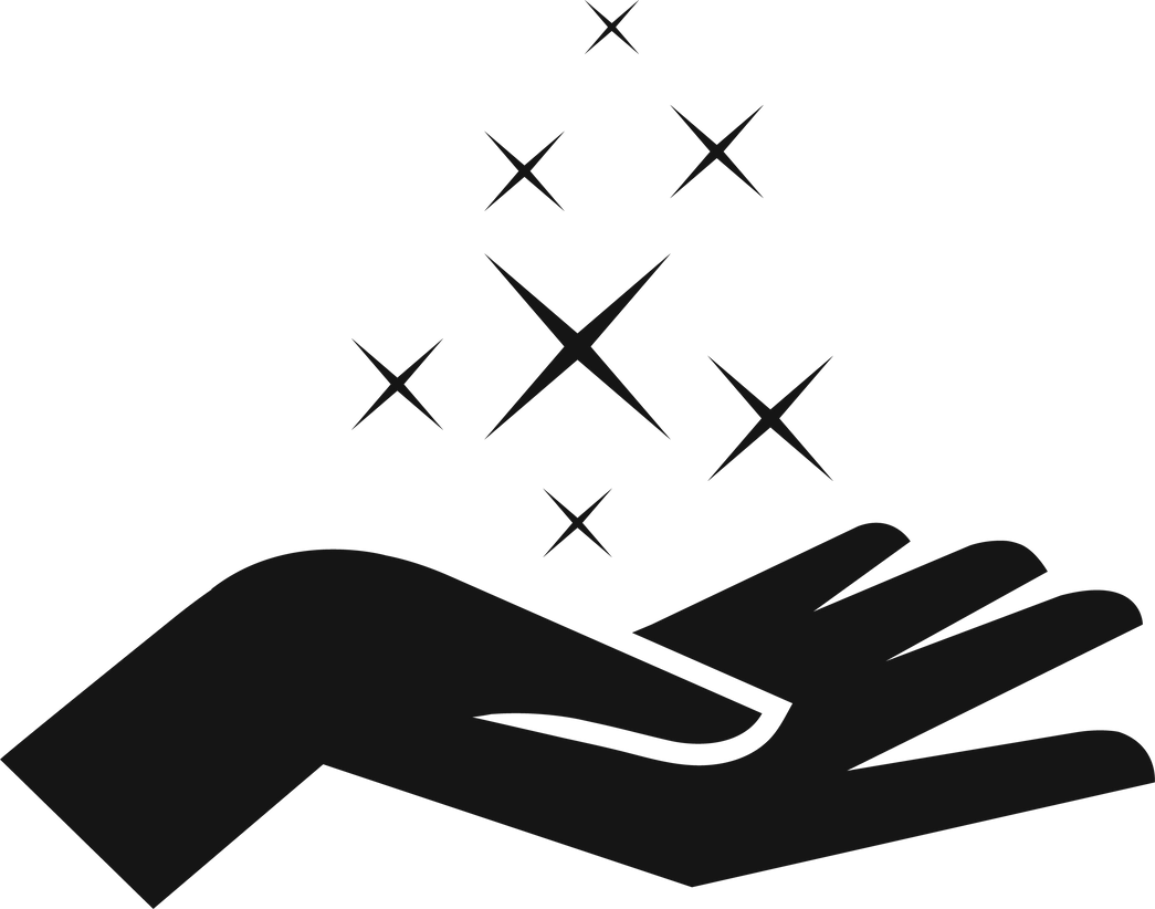 Hand sparkling symbol. Clean icon. Hygiene sign